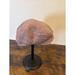 Goorin Bros Newsboy Flat Cap Maroon Tweed Wool Blend Size Medium EUC